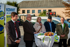 Präsentation Go Mobile Zertifizierung GmbH, Fahrzeug Segnung, Ansprachen, Landesrat Martin Gruber, Markttag, Poggersdorf, Otto Sucher, Go Mobile Kärnten, Vorstellung, Foto Thomas Hude, 6.10.2023